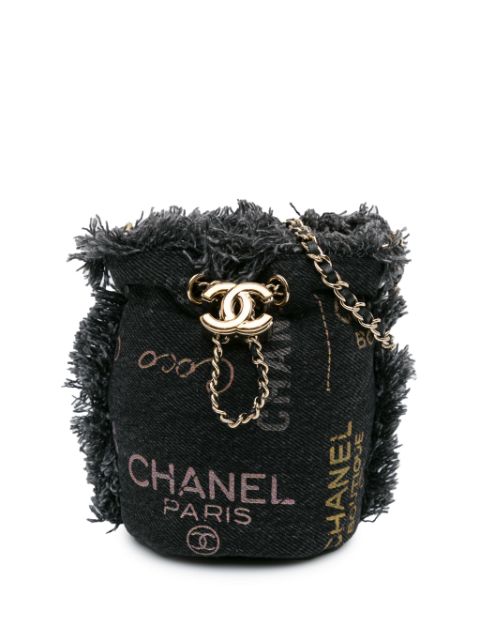 Cheap HOT SALE CHANEL 2021 Mini Denim Mood with Chain bucket bag Women