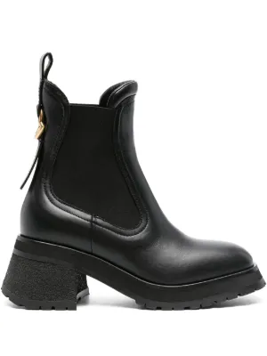 Prada モノリス レザーチェルシーブーツ | ブラック | FARFETCH JP