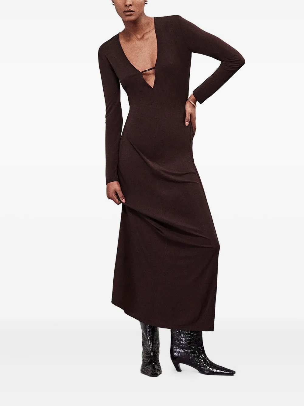FRAME V-neck maxi dress - Bruin