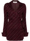 DVF Diane von Furstenberg geometric print wrap shirt - Red