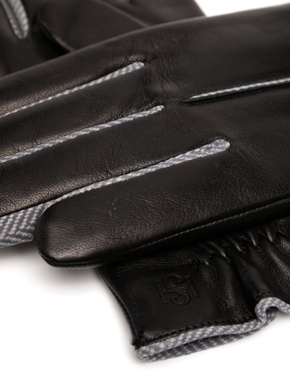 HANDSOME STOCKHOLM statement herringbone gloves - Zwart