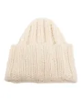 Inverni Hats ribbed turn up beanie - White