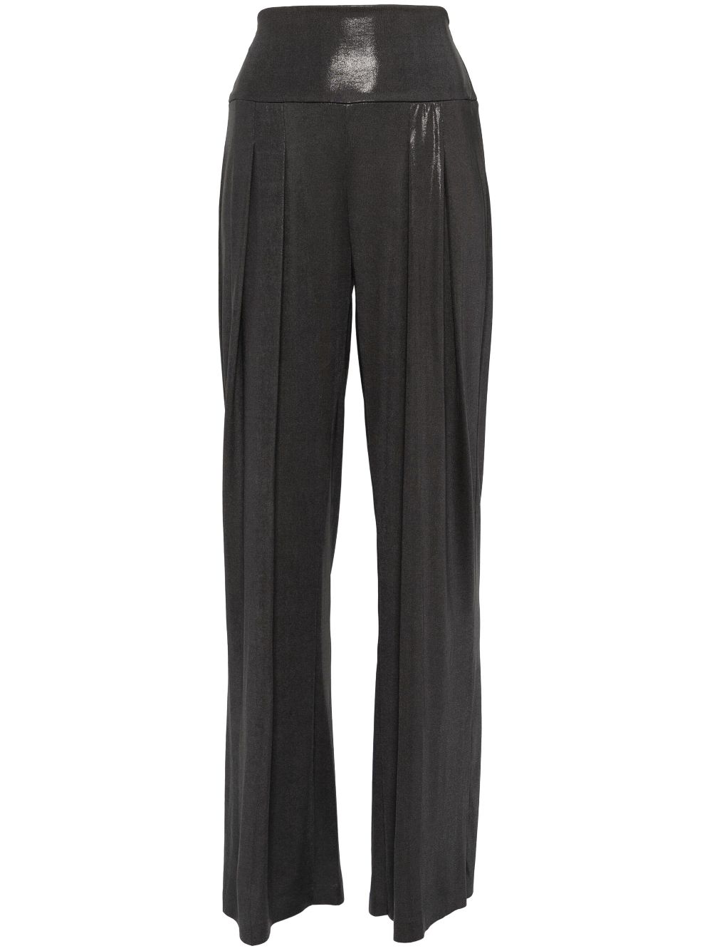 Norma Kamali pleated straight trousers - Grey