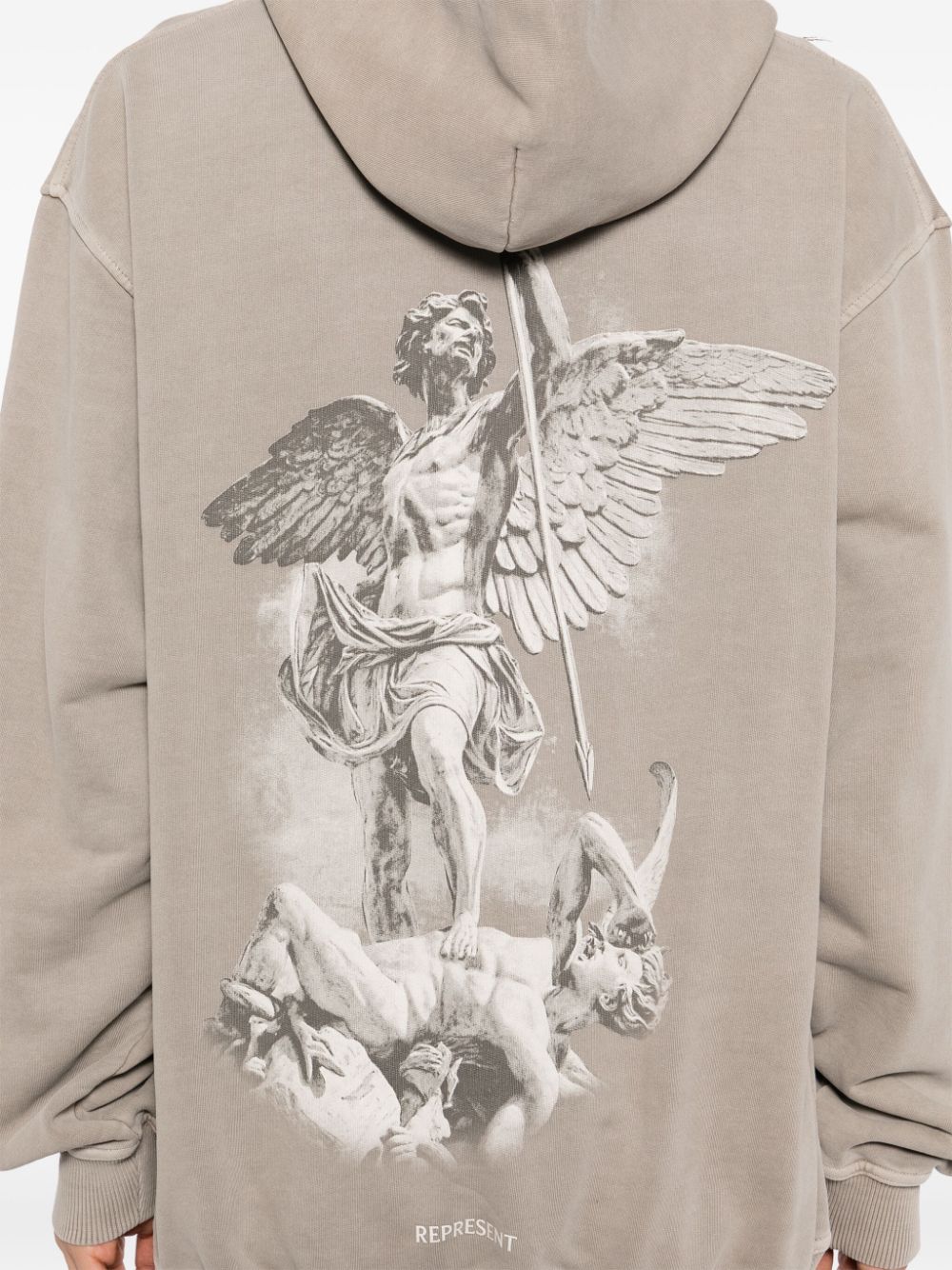 Shop Represent St Michael Hoodie In Neutrals