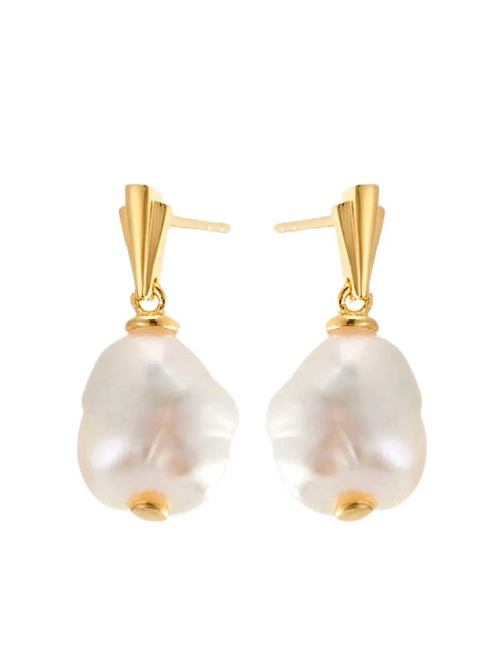 V by Laura Vann Coco Pearl drop earrings - Gold