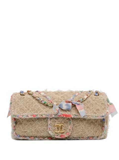 HOT SALE CHANEL 2009-2010 CC Straw Country Flap shoulder bag Women