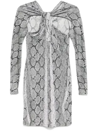Coperni Lurex snake-print Mini Dress | Grey