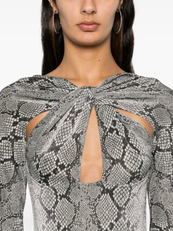 Coperni Lurex snake-print Mini Dress | Grey