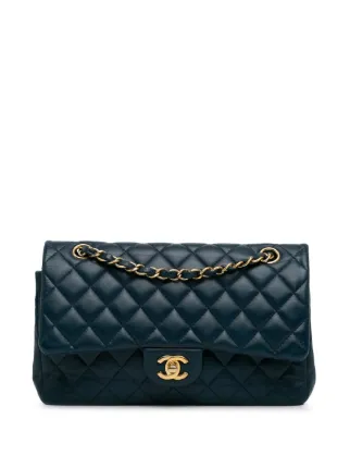 CHANEL Pre Owned 2016 2017 MittelgroBe Classic Double Flap Schultertasche Blau FARFETCH DE