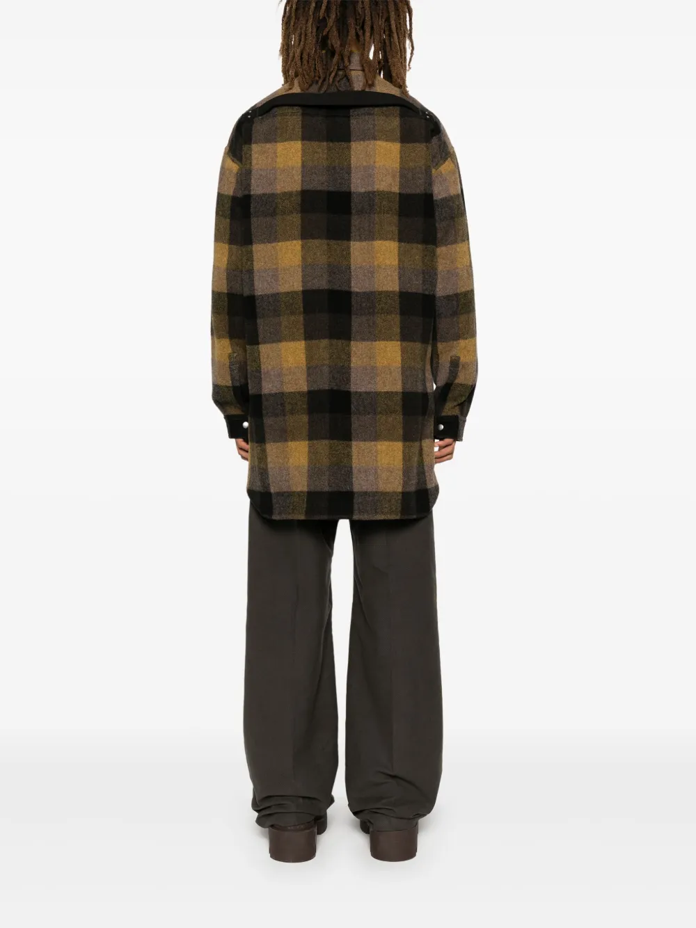Rick Owens Geruit overhemd Bruin