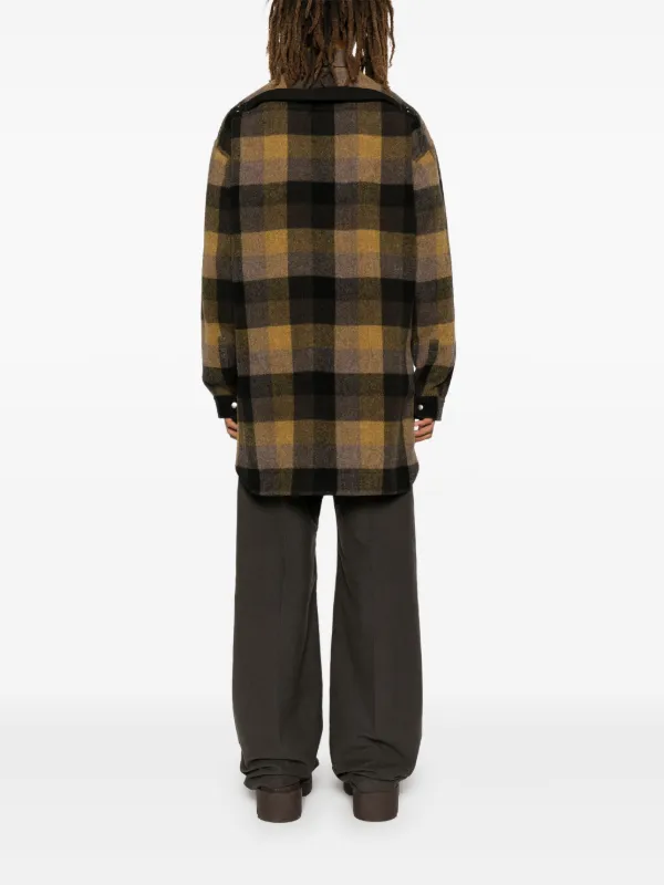 Rick Owens チェック シャツ | ブラウン | FARFETCH JP
