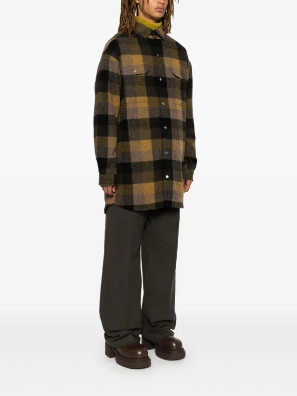 Rick Owens チェック シャツ | ブラウン | FARFETCH JP Rick Owens チェック シャツ | ブラウン | FARFETCH JP