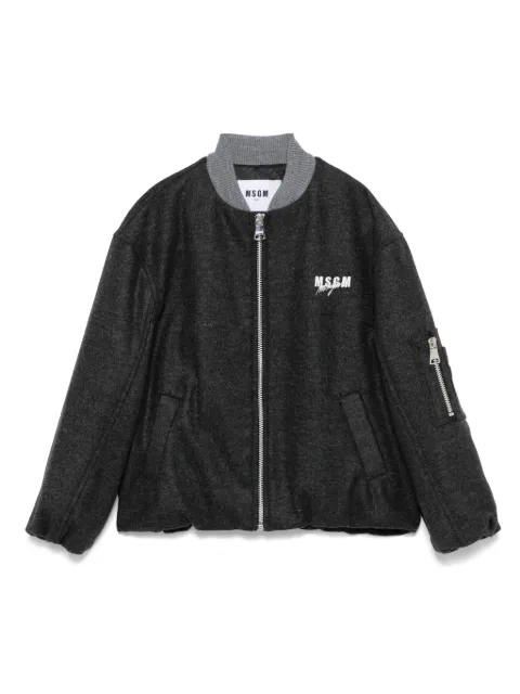 MSGM Kids felted bomber jacket