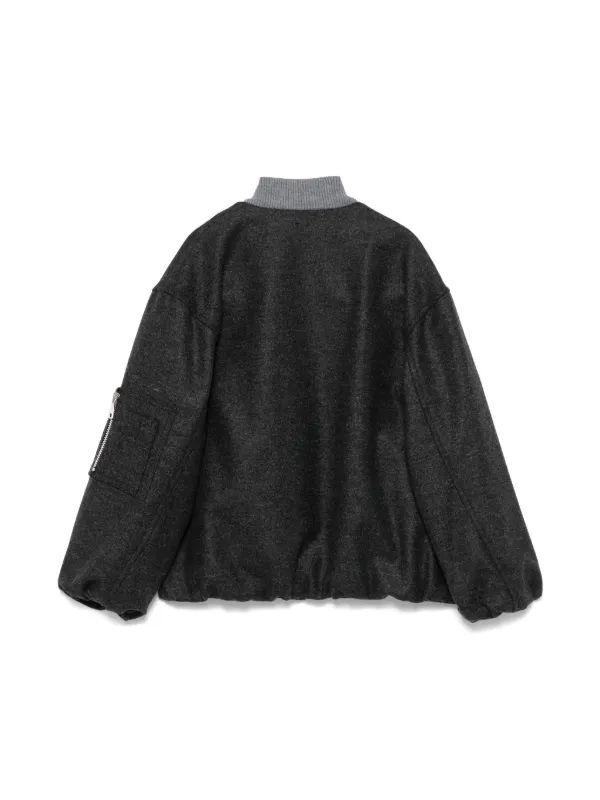 MSGM Kids Felted Bomber Jacket | Grey | FARFETCH