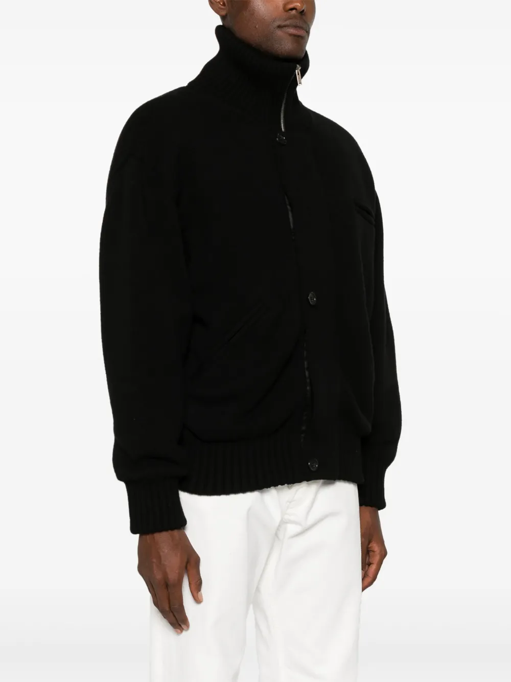 Saint Laurent Wollen bomberjack Zwart