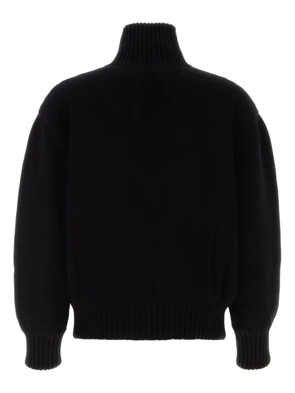 【関税&送料込】Saint Laurent Black White Wool Bomber Jacket Saint Laurent 2 Bandes Teddy Jacket 354718.Y180W-1070 NOIR