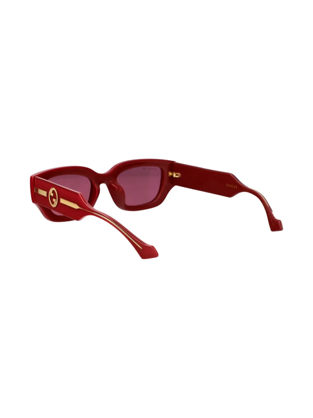 Gucci Eyewear Zonnebril met rechthoekig montuur Rood