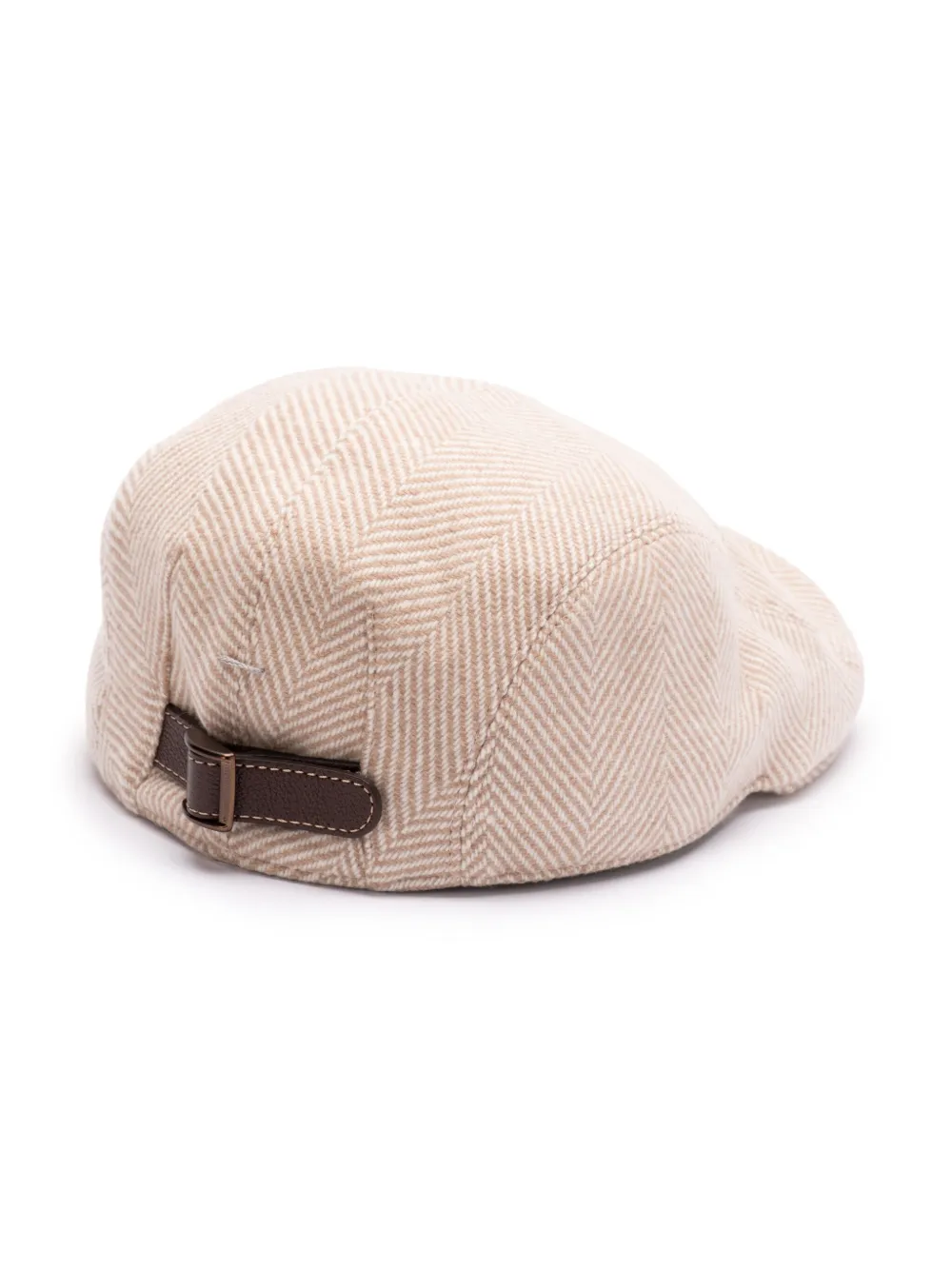 Brunello Cucinelli herringbone wool beret - Beige