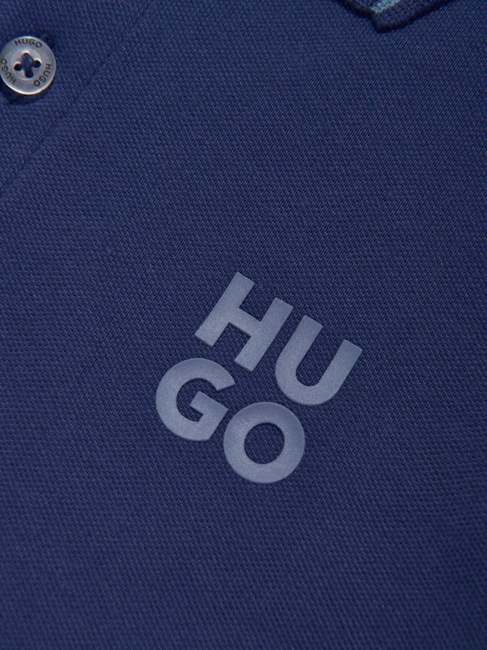 HUGO KIDS Poloshirt met logoprint Blauw