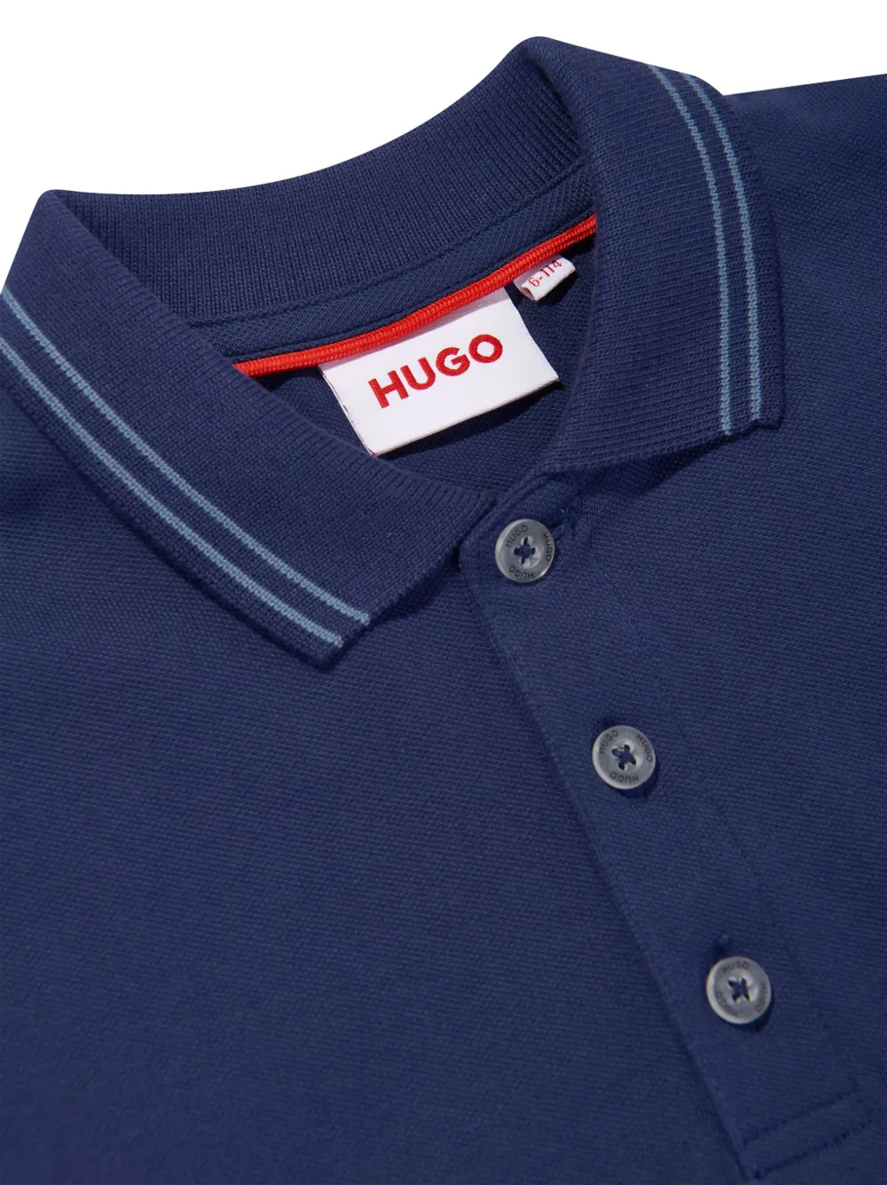 HUGO KIDS Poloshirt met logoprint Blauw