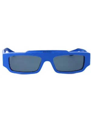 Gucci Eyewear スクエアフレーム サングラス | ブルー | FARFETCH JP