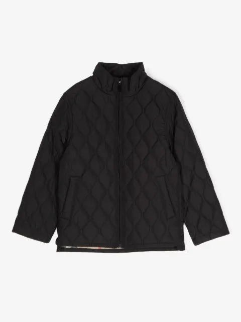 Burberry Kids diamond-quilted detailed padded jacket