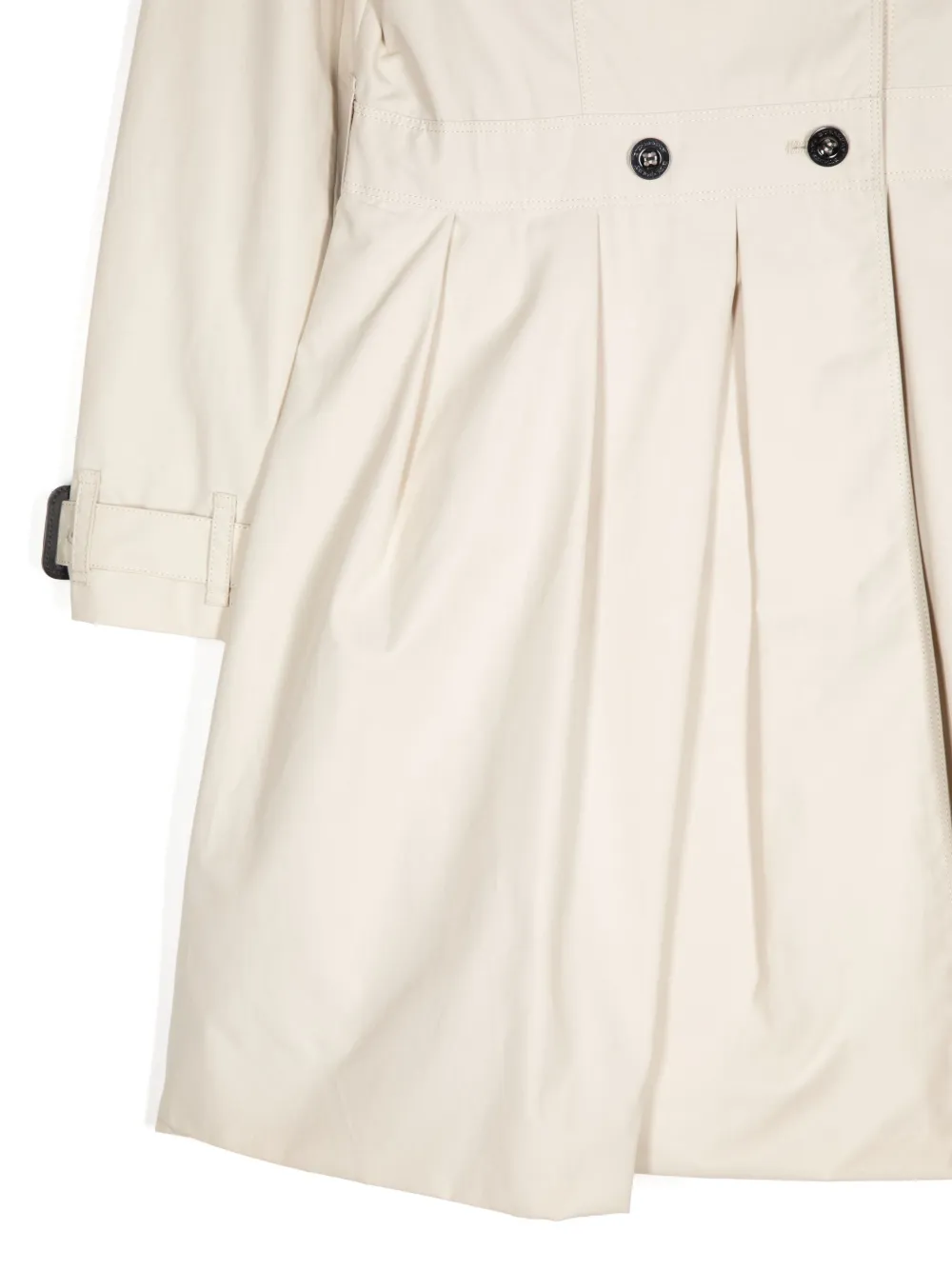 Burberry Kids Jas met dubbele rij knopen en geplooid detail Beige