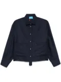 Merci raw cut-hem shirt - Blue