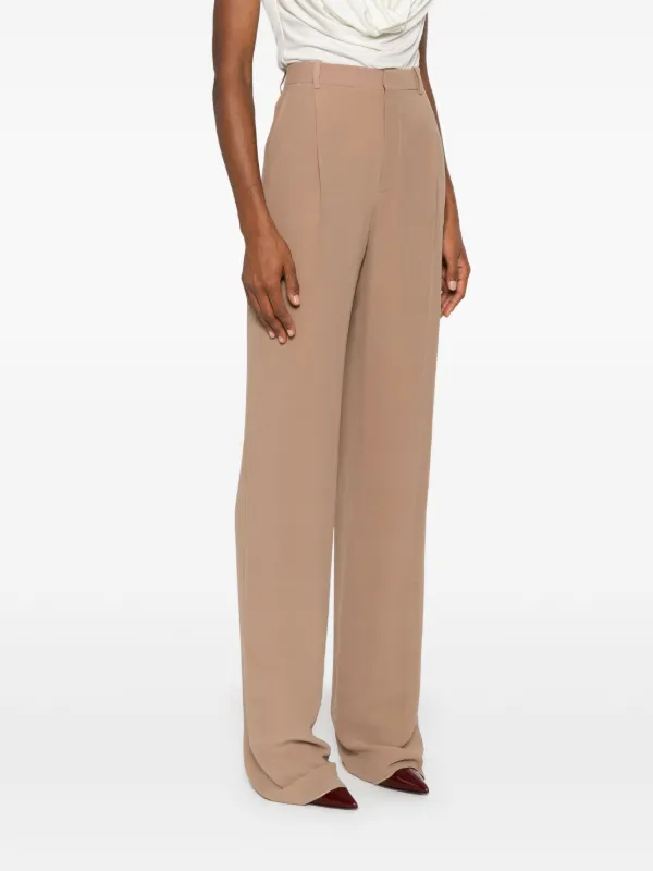 Saint Laurent Silk Crepe Trousers | Neutrals | FARFETCH UK