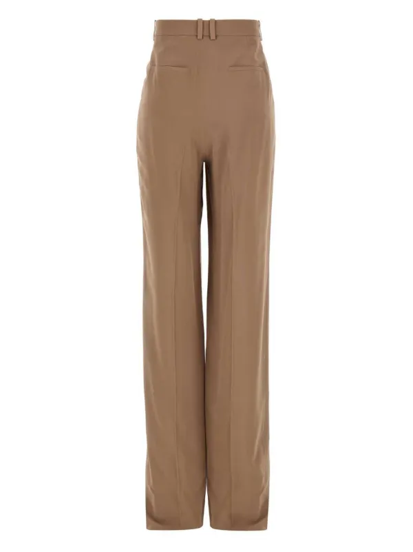Saint Laurent Silk Crepe Trousers | Neutrals | FARFETCH UK