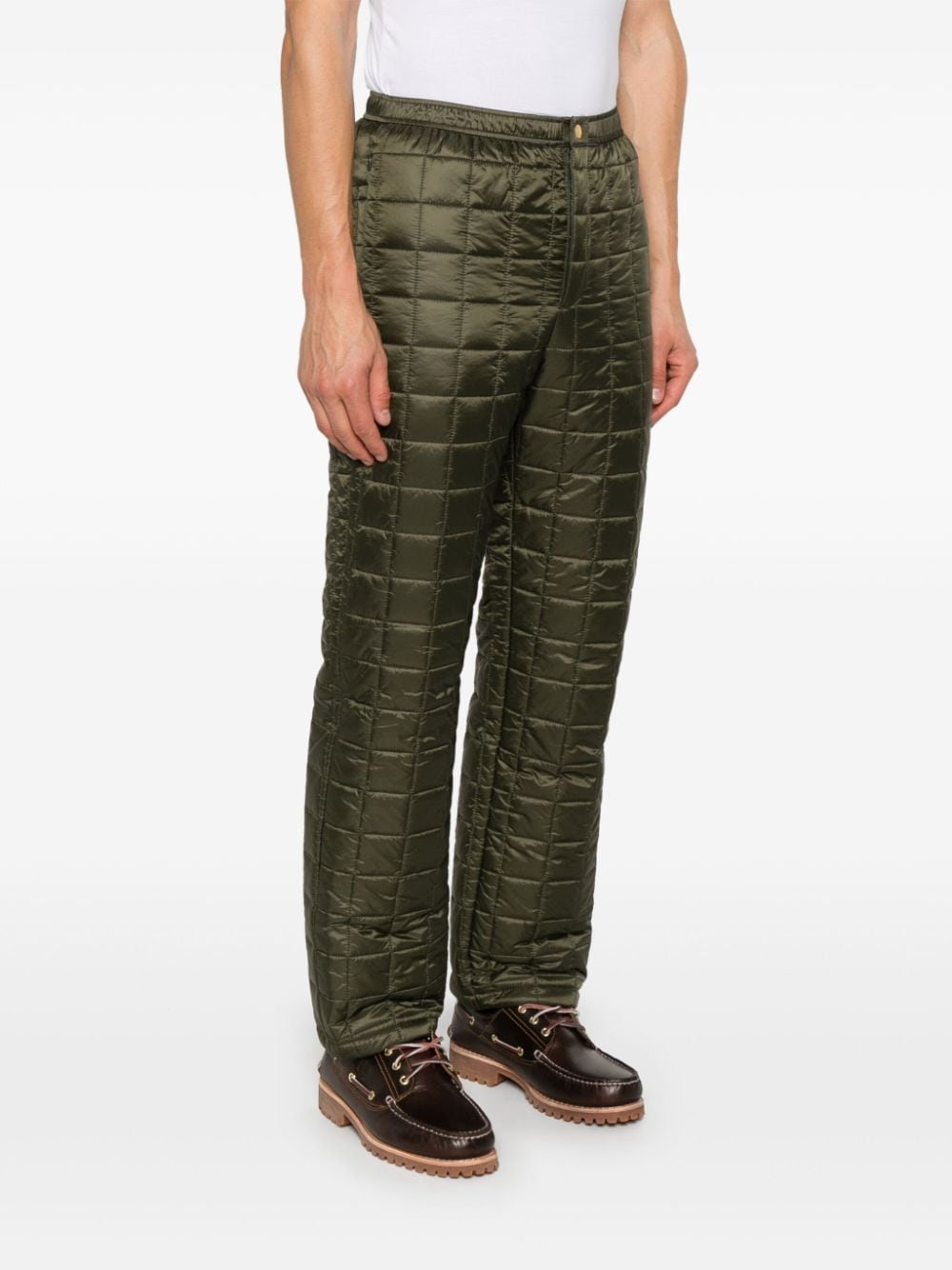 Shop Drôle De Monsieur Matelassé Trousers In 绿色