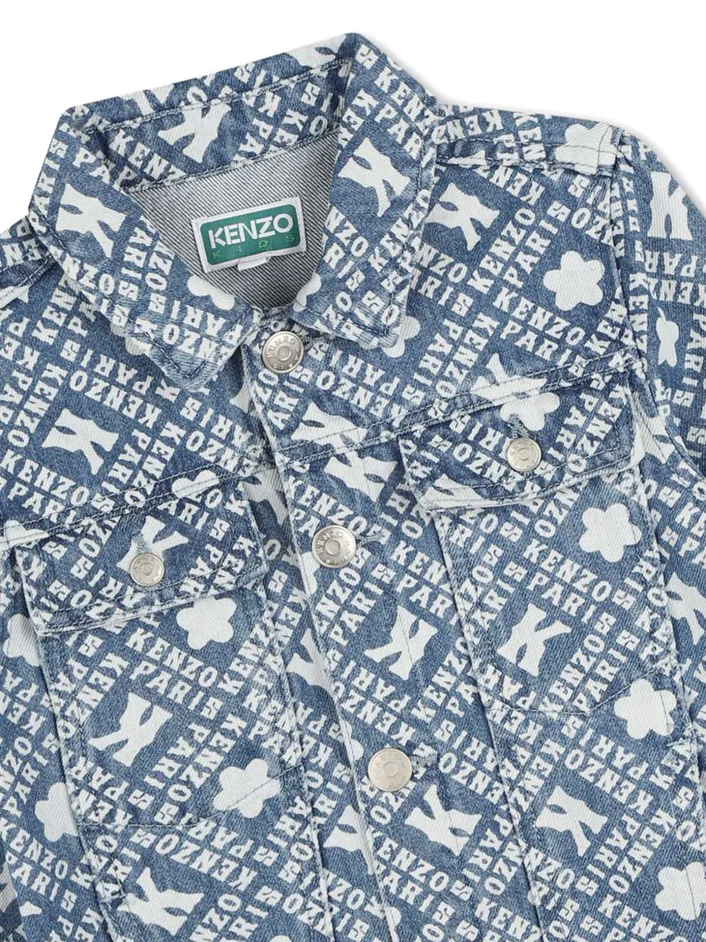 Kenzo Kids Spijkerjack met monogram Blauw