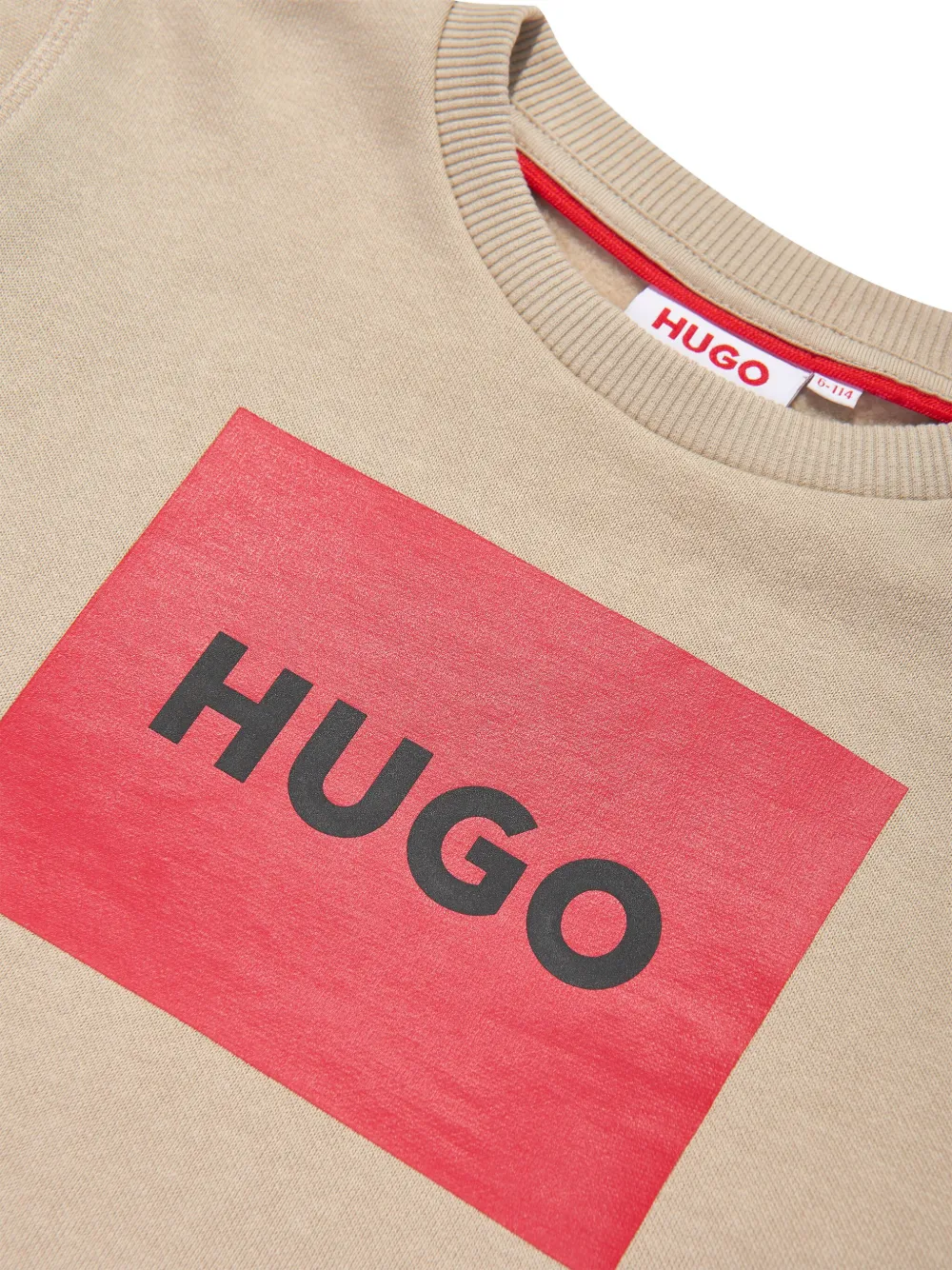 HUGO KIDS Sweater met logoprint Beige