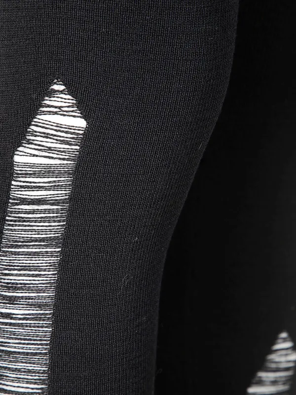 MM6 Maison Margiela Ripped Detailing Leggings | Black | FARFETCH