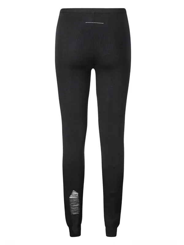 パンツ MM6 MAISON MARGIELA Women Leggings S52KA0519M20038900 Black MM6 Maison Margiela Ripped Detailing Leggings | Black | FARFETCH