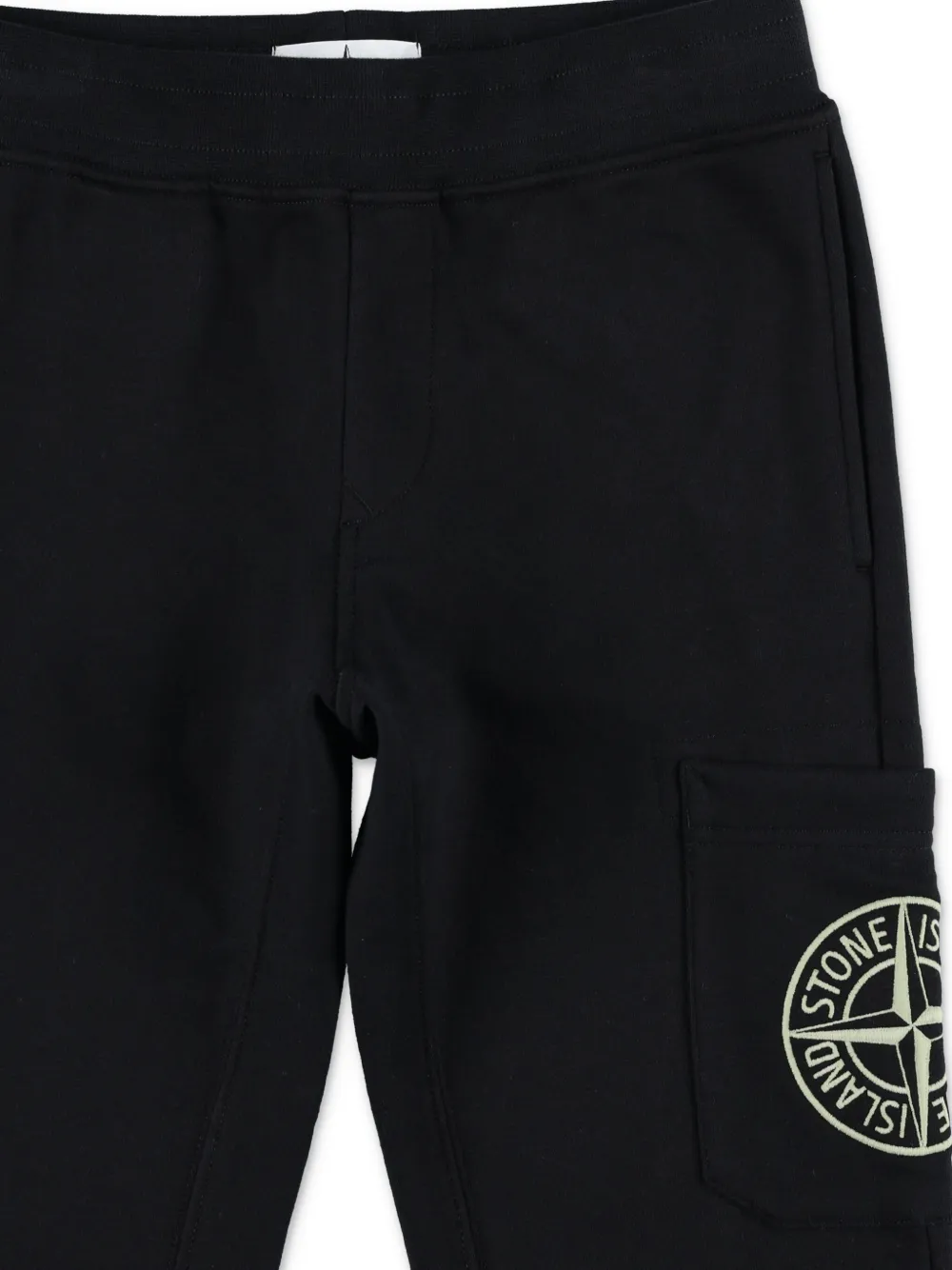 Stone Island Junior Katoenen trainingsbroek met Compass-logopatch Zwart