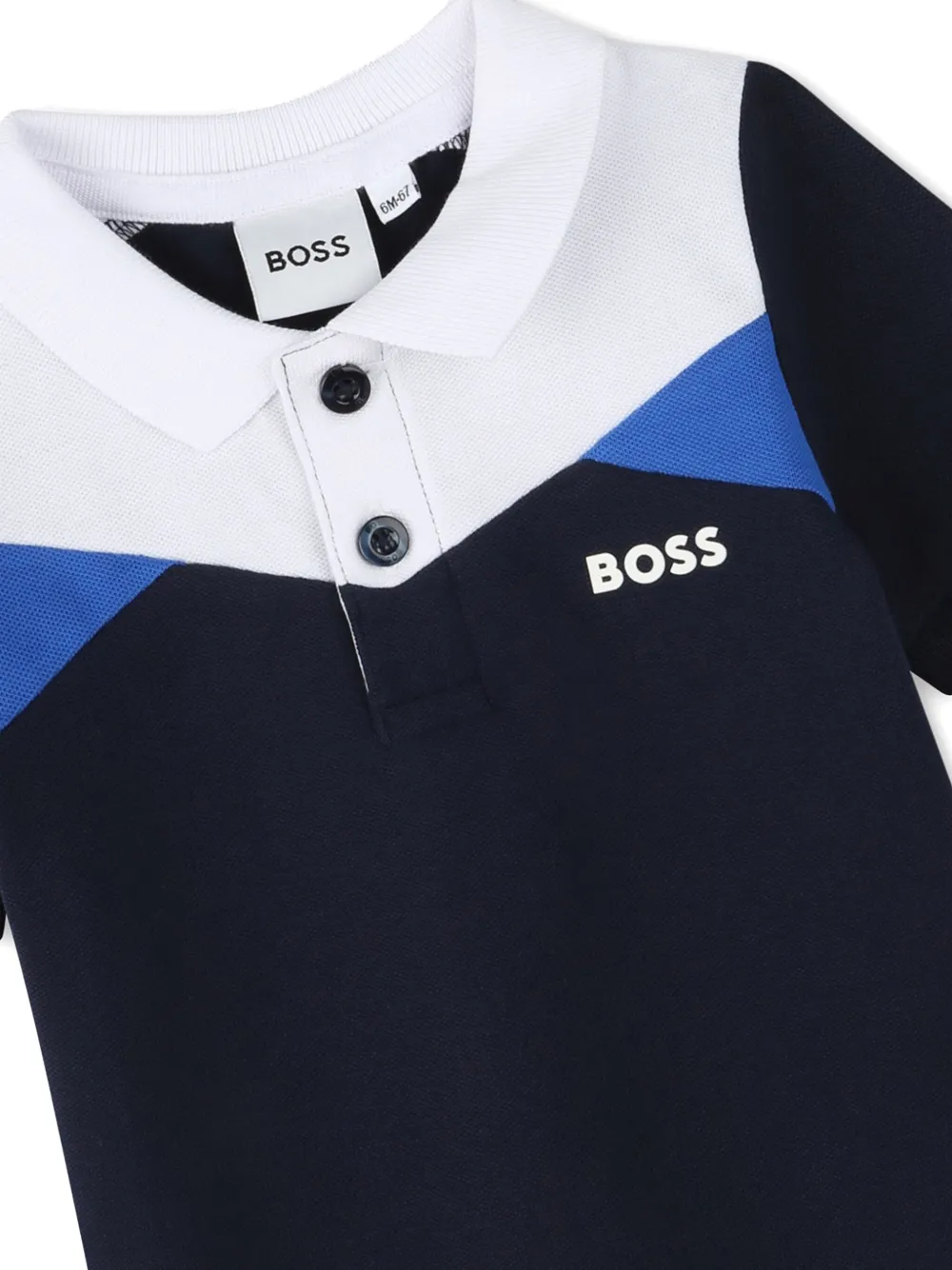 BOSS Kidswear Poloshirt met vlakken Blauw