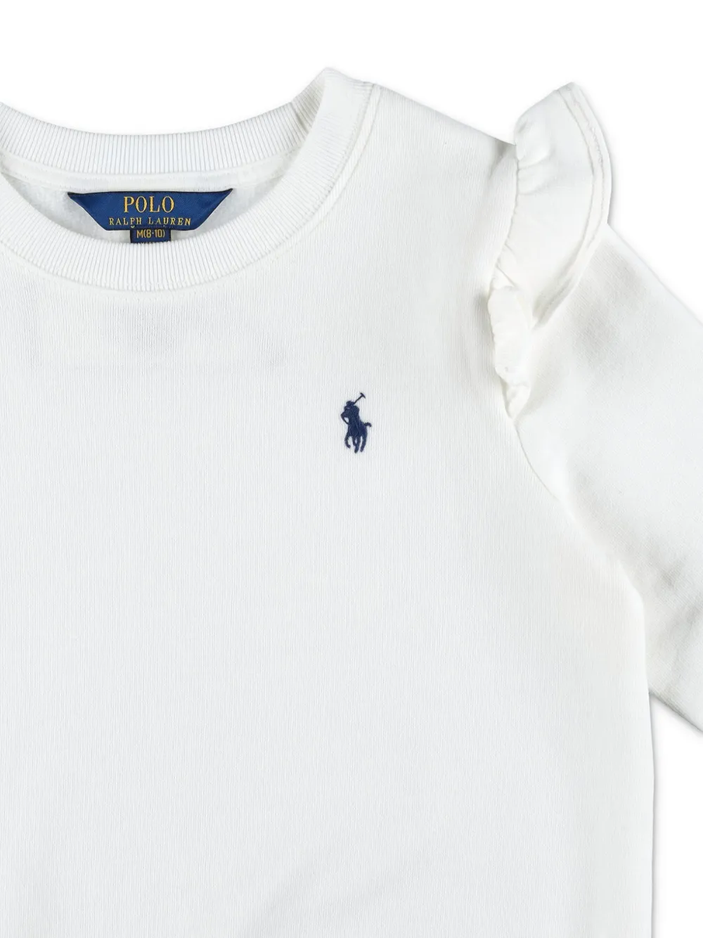 POLO RALPH LAUREN KIDS Polo Pony sweater met ruches Wit