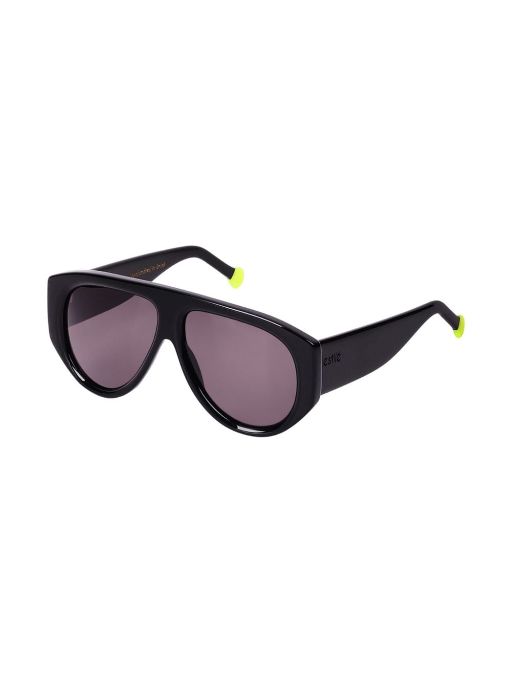 Shop Estilé Thick Pilot-frame Sunglasses In Black