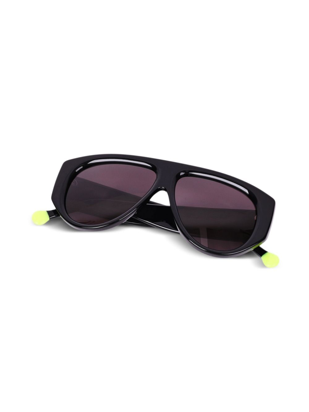 Shop Estilé Thick Pilot-frame Sunglasses In Black