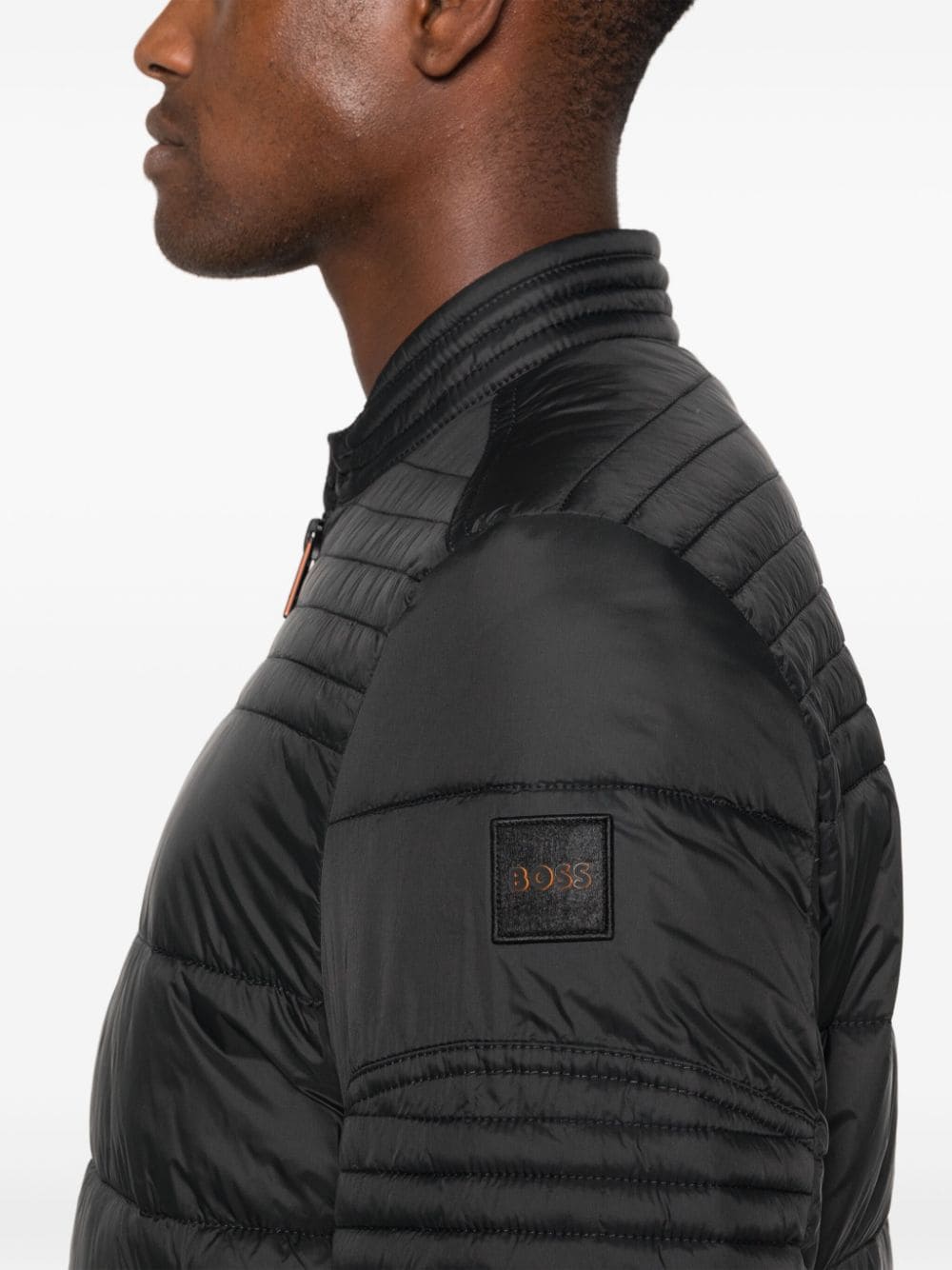 Shop Hugo Boss Logo-appliqué Jacket In Black