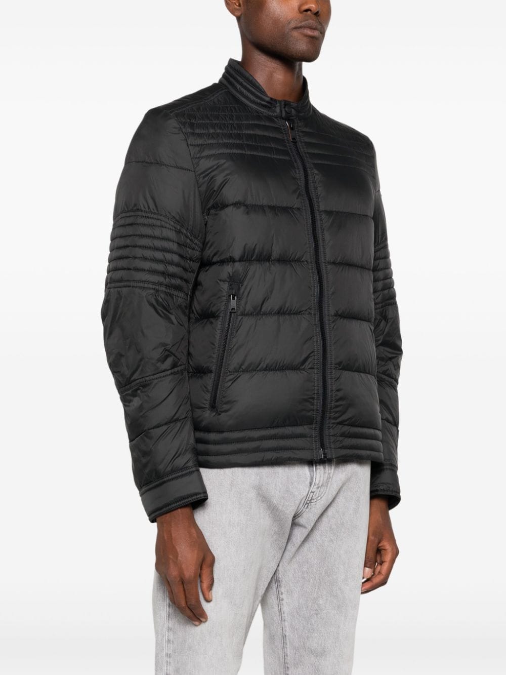 Shop Hugo Boss Logo-appliqué Jacket In Black