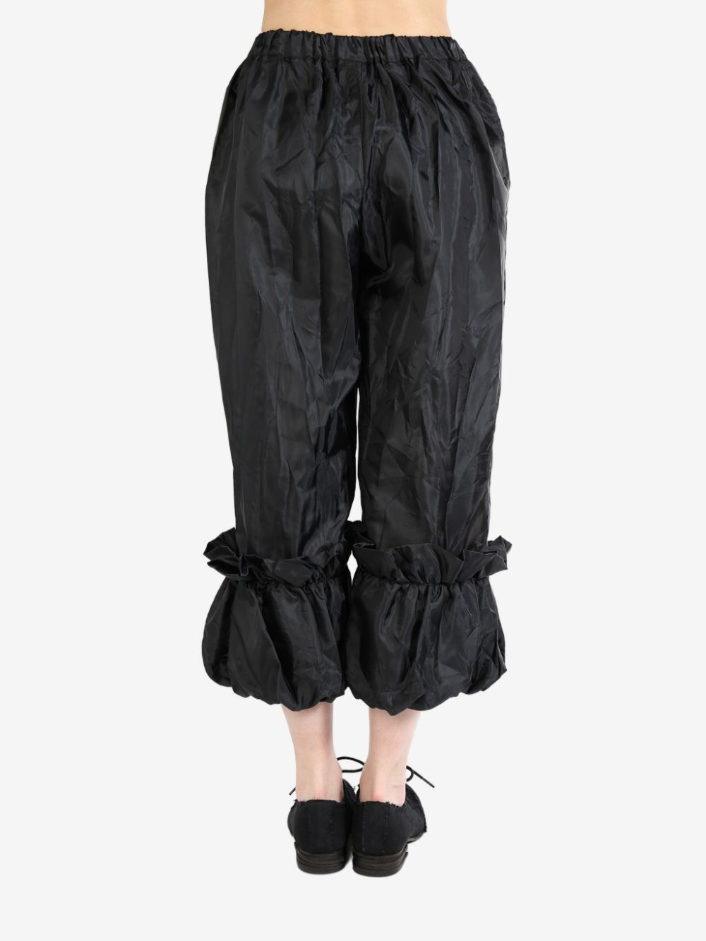 Shop Comme Des Garçons Comme Des Garçons Elasticated-waist Cropped Trousers In Black