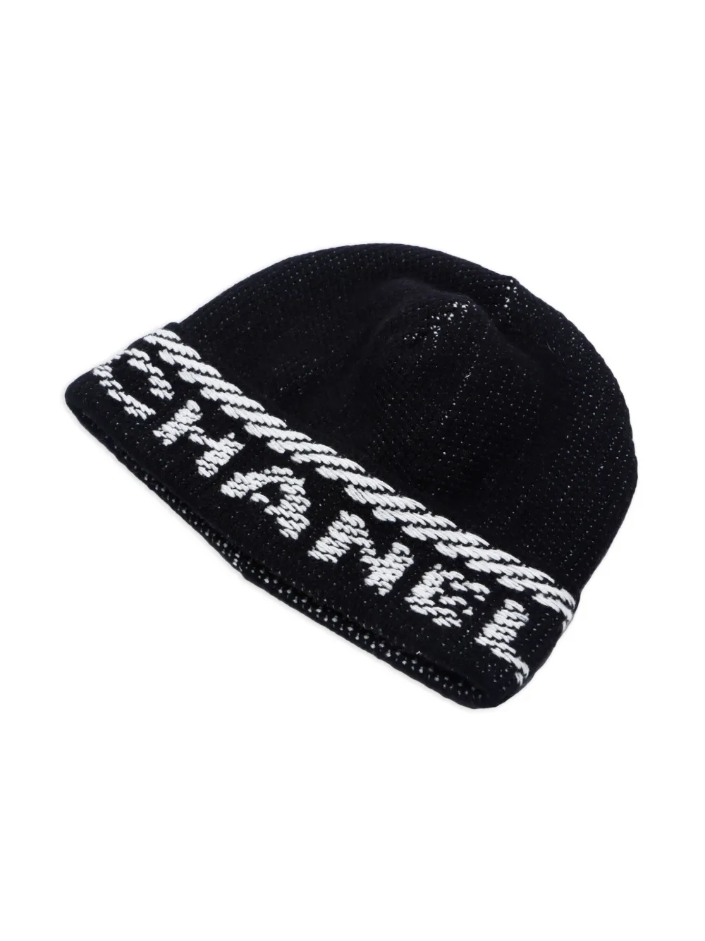 Cheap CHANEL 2000s logo cashmere beanie hat Women
