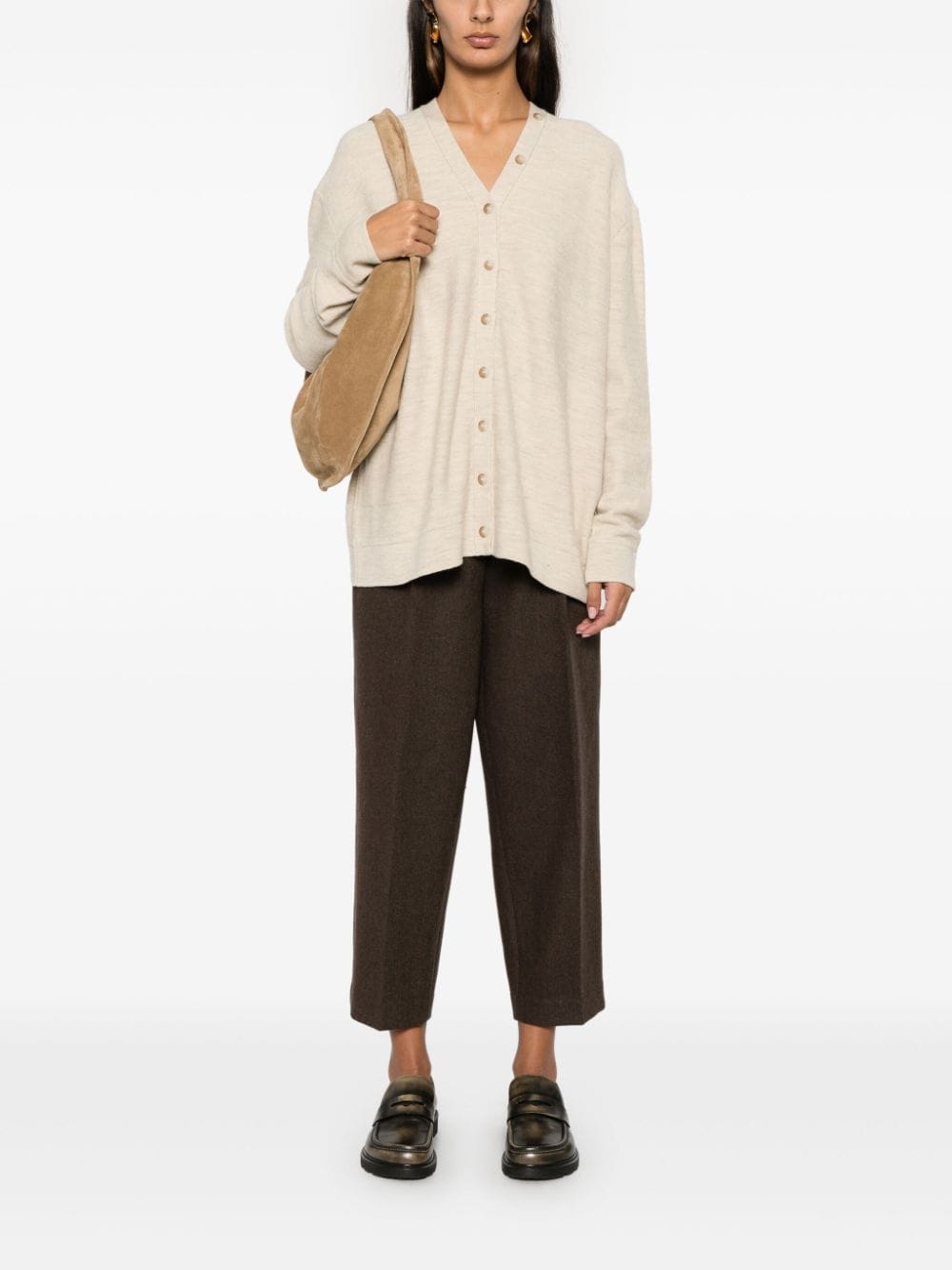 Shop Lauren Manoogian New Button Cardigan In Neutrals