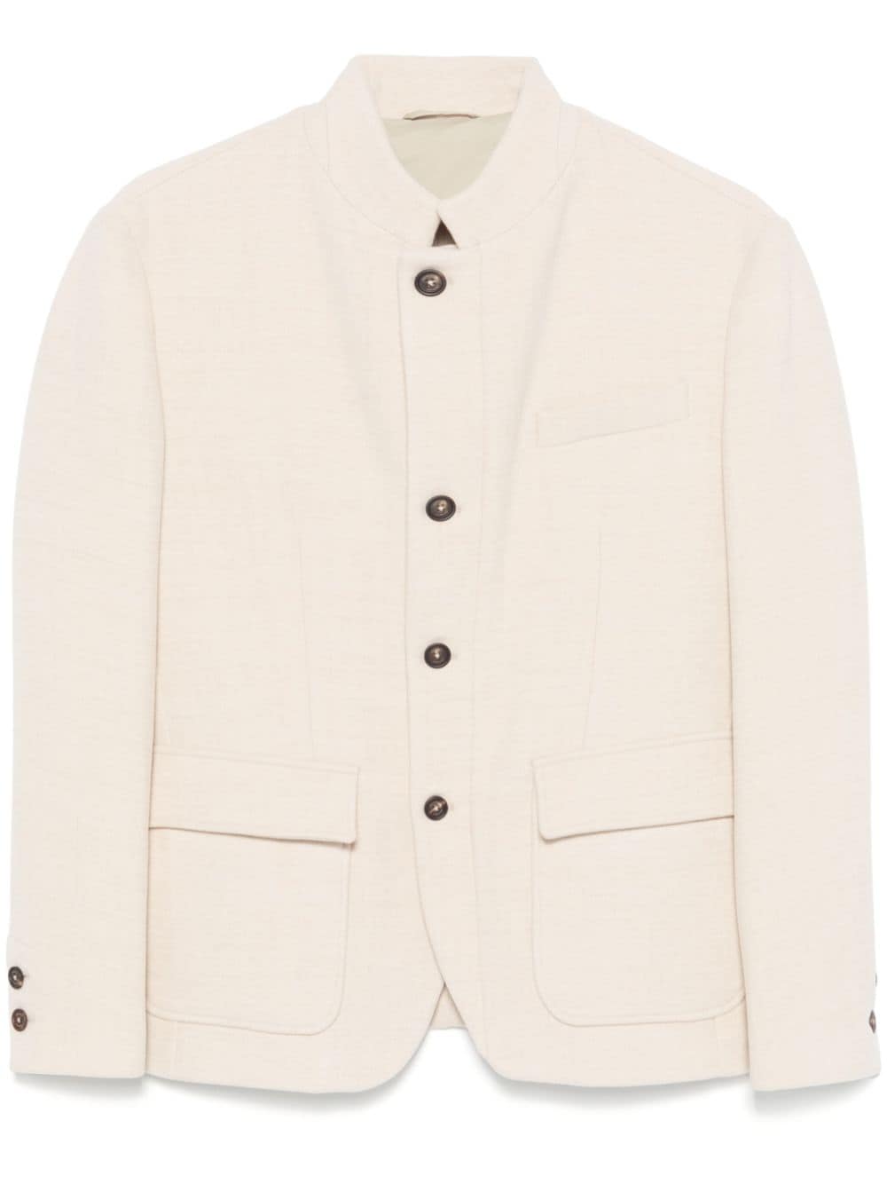 Shop Eleventy Flannel Coat In Neutrals