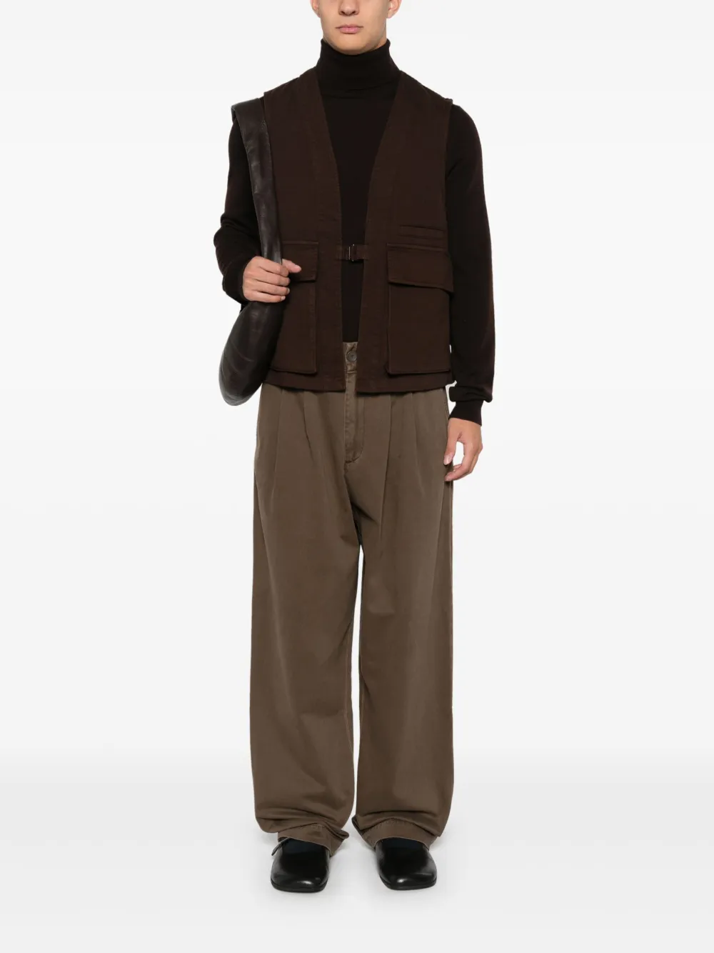 LEMAIRE Cargo gilet - Bruin