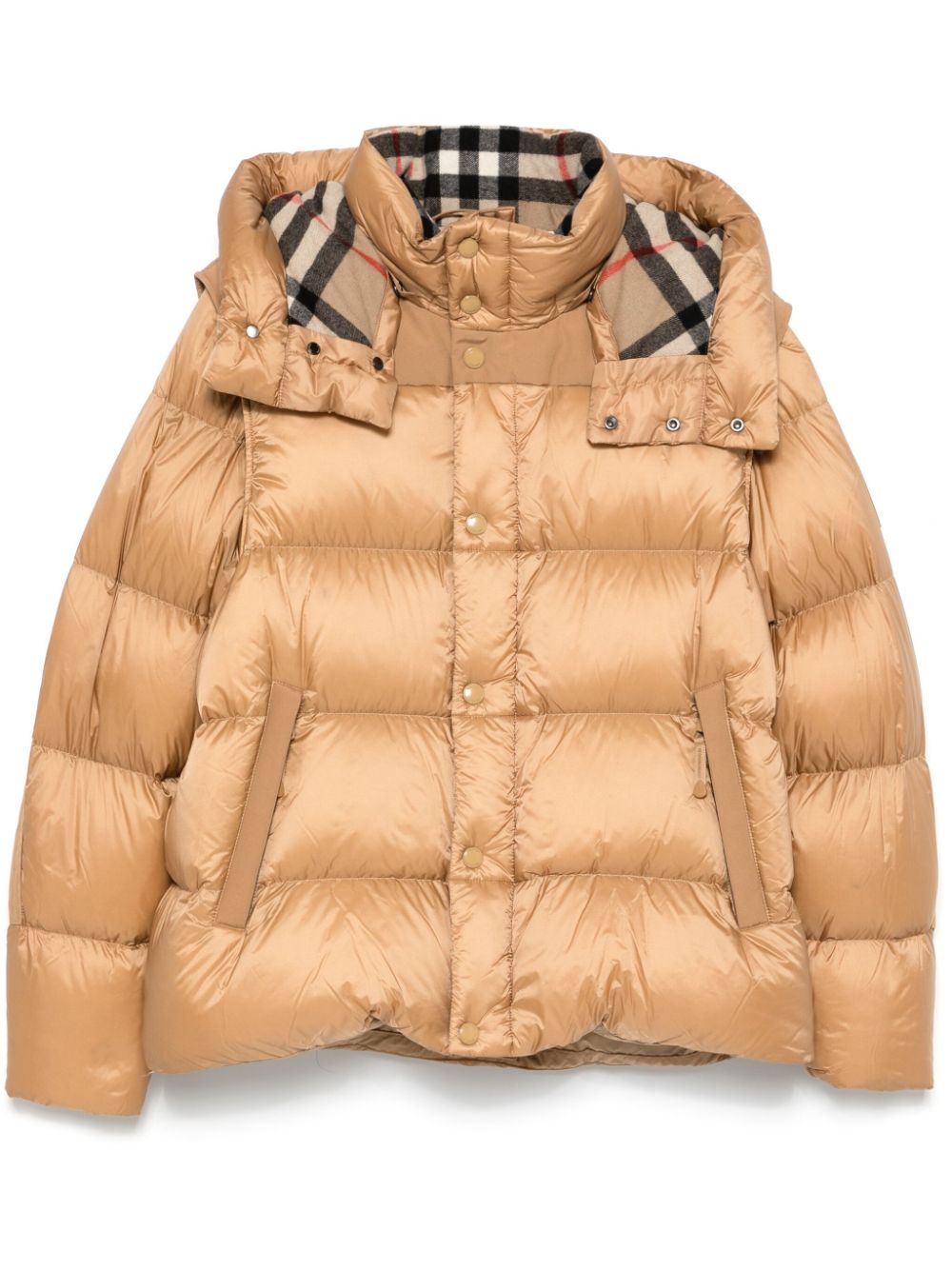 Shop Burberry Detachable-sleeves Padded Jacket In Brown