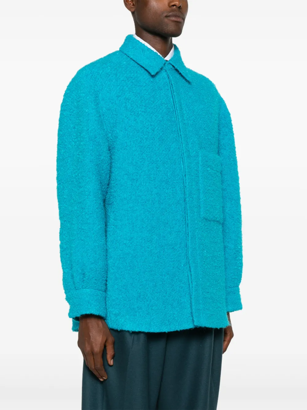 Valentino Garavani Bouclé shirtjack Blauw