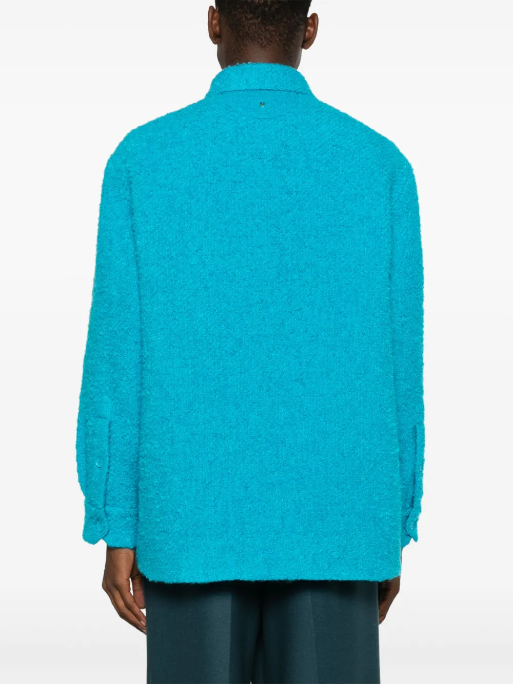 Valentino Garavani Bouclé shirtjack Blauw